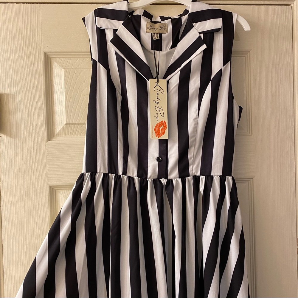Lindy Bop Black & White Stripe Dress